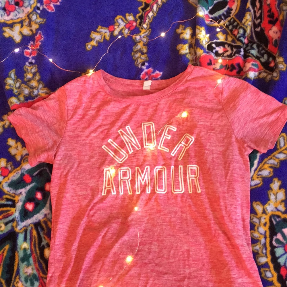 pink under armour t shirt